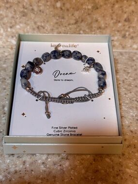 Celestial Bracelet from Love This Life 'Dream' Blue Dotted Stone Bracelet. New